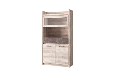 Шкаф с витриной 1V2D1S 96,4х39,4х174,5 /Каштан найроби/Оникс фото в интернет-магазине BestWood