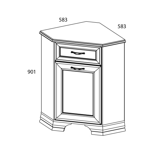 Тумба 1D1SU 58,3х58,3х90,1/Вудлайн кремовый фото в интернет-магазине BestWood