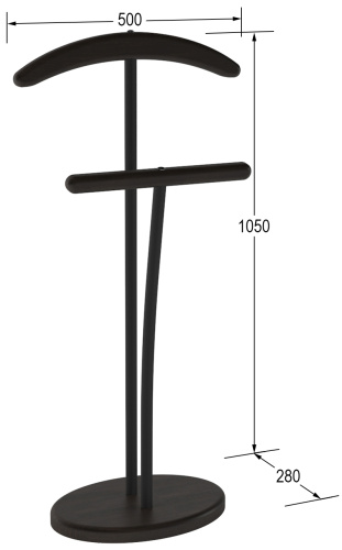Вешалка костюмная 50х28х105/Венге/Черный фото в интернет-магазине BestWood