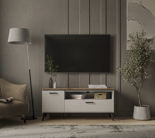 Тумба TV 1D1SN 130,6х39,4х58,4 Персидский жемчуг/Амарок фото в интернет-магазине BestWood