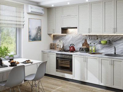 Кухонный гарнитур Сканди-03  260х60х234/Cappuccino Softwood фото в интернет-магазине BestWood