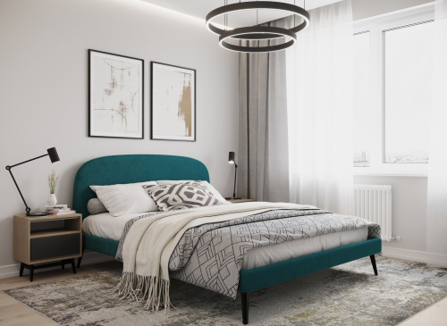 Кровать двуспальная,Бирюзовый  фото в интернет-магазине BestWood