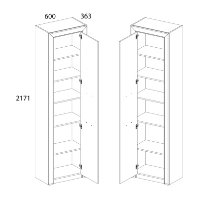 Шкаф 1D 60х36х217 Вудлайн кремовый/Дуб анкора фото в интернет-магазине BestWood
