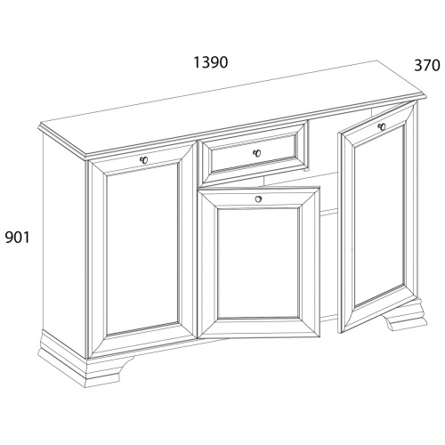 Тумба 3D1S 139х37х90,1/Белый фото в интернет-магазине BestWood