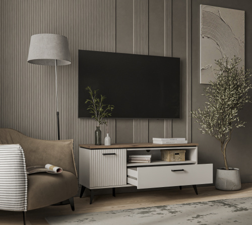 Тумба TV 1D1SN 130,6х39,4х58,4 Персидский жемчуг/Амарок фото в интернет-магазине BestWood