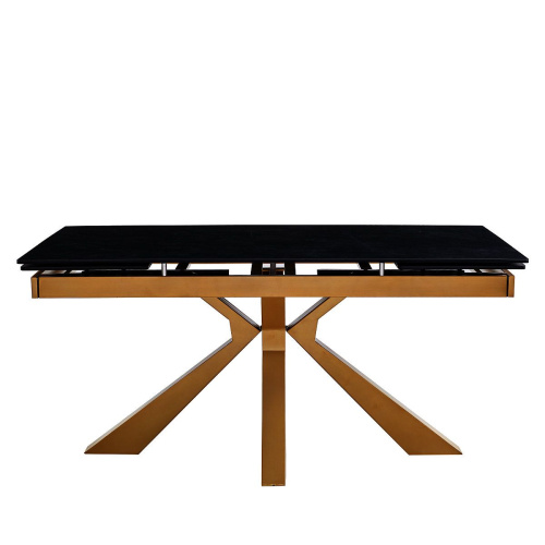 Стол обеденный Сиена 160(240)х90х76/Металл Шампань/Керамика Vic Dark grey фото в интернет-магазине BestWood