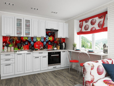 Кухонный гарнитур Прага-02  280х60х214/Белое дерево фото в интернет-магазине BestWood