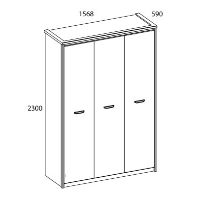 Шкаф 3DG 156,8х59х230/Каштан найроби фото в интернет-магазине BestWood