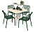 Обеденная группа Темно-зеленый,бежевый,209,5х209,5х79см.
