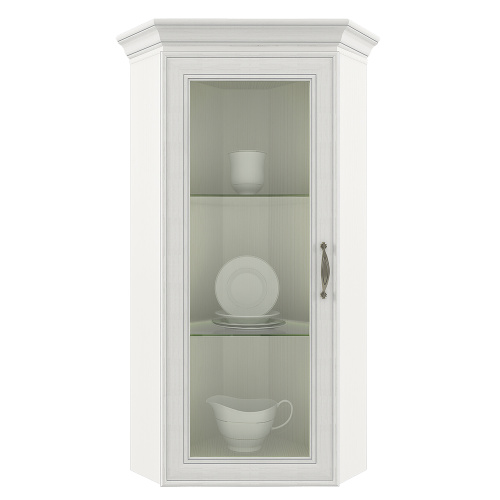 Шкаф с витриной 1VU 52,1х52,1х122/Вудлайн кремовый фото в интернет-магазине BestWood