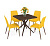 Обеденная группа 83х83х75 Коричневый/Желтый