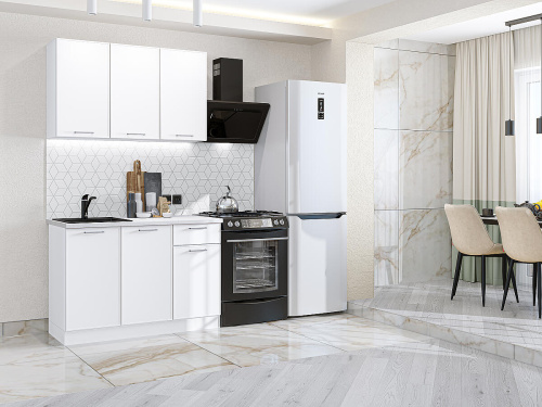 Кухонный гарнитур Квадро-03 120х60х214/Белый фото в интернет-магазине BestWood