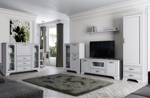 Тумба 2V1D3S 154х37х125,3/Вудлайн кремовый фото в интернет-магазине BestWood