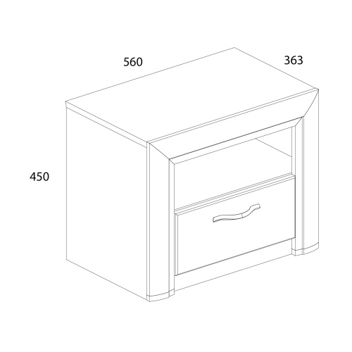 Тумба  прикроватная 1S 56х36,3х45 Вудлайн кремовый/Дуб анкора фото в интернет-магазине BestWood