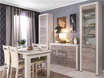 Шкаф 1D 60х36х217 Вудлайн кремовый/Дуб анкора фото в интернет-магазине BestWood