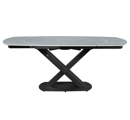 Стол обеденный 120(180)х90х76/Серый Светлый/Черный фото в интернет-магазине BestWood