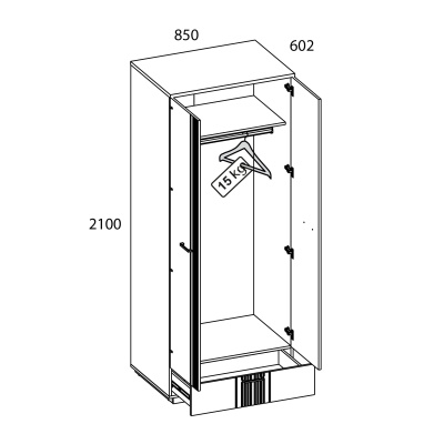 Шкаф 2DG1S 85х60,2х210 Белый/Дуб Наварра фото в интернет-магазине BestWood