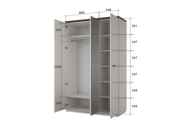 Шкаф 3DG Z 136,4х56,8х230 Персидский жемчуг/Амарок фото в интернет-магазине BestWood