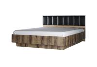 Кровать 160М с ПМ 167х208х92,4 Дуб монастырский/Черный