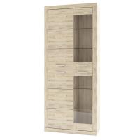 Шкаф-витрина 2V2D 82,1х35,1х195/Дуб Санремо