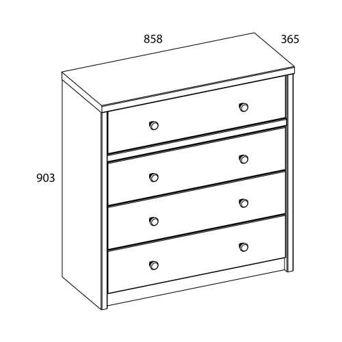 Комод 4S 85,8х36,5х90,3 Дуб мадура/Энигма фото в интернет-магазине BestWood