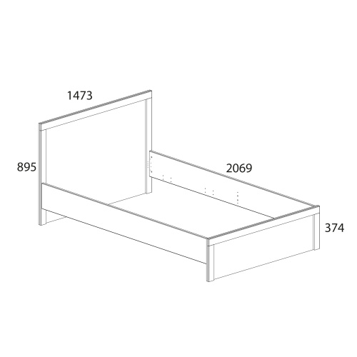 Кровать 140 без ПМ 147,3х206,9х89,5 /Каштан найроби фото в интернет-магазине BestWood