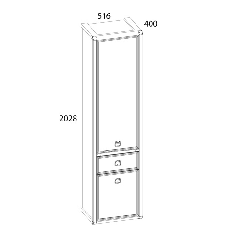 Шкаф 2D1S 51,6х40х202,8/Сосна винтаж фото в интернет-магазине BestWood