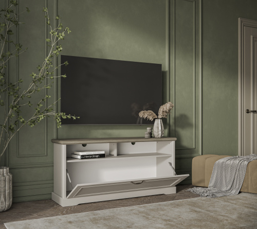 Тумба TV 1D2N 138,9х39,3х66,8 Персидский жемчуг/Каньон фото в интернет-магазине BestWood