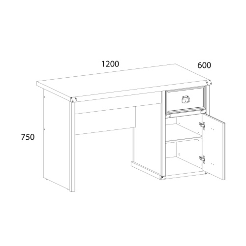 Стол 1D2S 120х60х75/Сосна винтаж фото в интернет-магазине BestWood