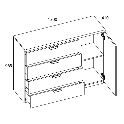 Тумба 1D4S 130х41х96,5 Персидский жемчуг/Ирл.ликер фото в интернет-магазине BestWood