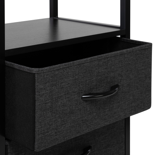 Комод Ноа с вешалкой 44х30х177,5/Чёрный матовый фото в интернет-магазине BestWood