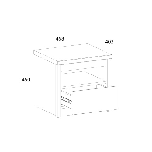 Тумба прикроватная 1S 46,8х40,3х45 /Каштан найроби/Оникс фото в интернет-магазине BestWood