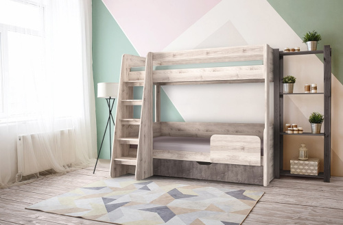 Кровать двухъярусная 135,8х208,1х175,4 /Каштан найроби/Оникс фото в интернет-магазине BestWood