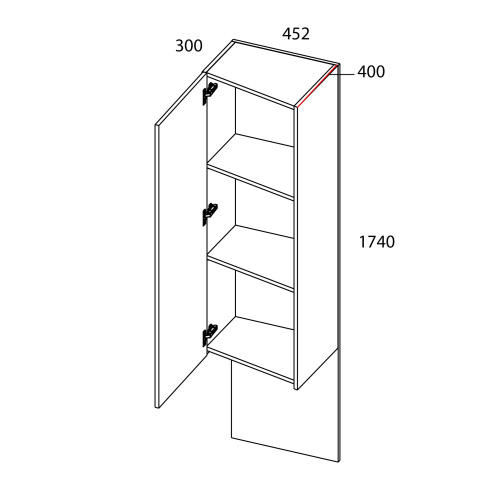 Шкаф навесной 1DP 45 45,2х40х174/Персидский жемчуг фото в интернет-магазине BestWood