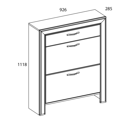 Тумба для обуви 2D1S 92,6х28,5х111,8 Вудлайн кремовый/Дуб анкора фото в интернет-магазине BestWood
