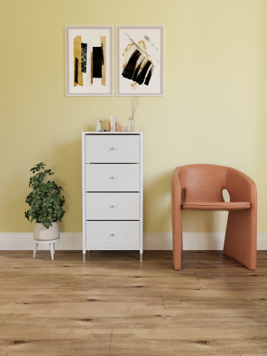 Комод Нирита/Хайди, 4 ящика 46х30х98,7/Белый фото в интернет-магазине BestWood