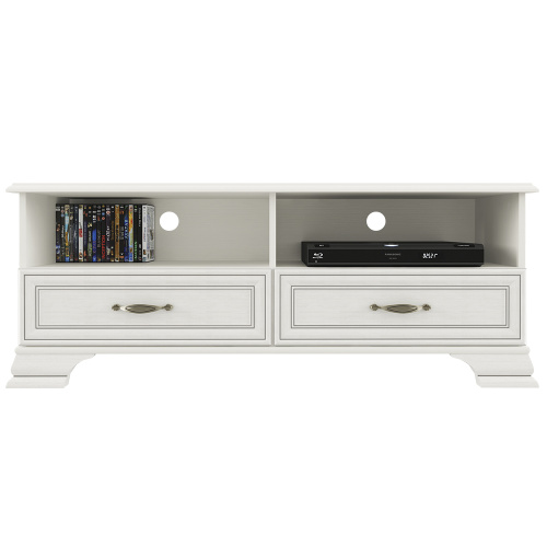 Тумба TV 2S2N 130х37х50,4/Вудлайн кремовый фото в интернет-магазине BestWood