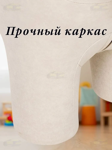 Пуф Единорог,Бежевый/Вишневый велюр,40х95х75см. фото в интернет-магазине BestWood