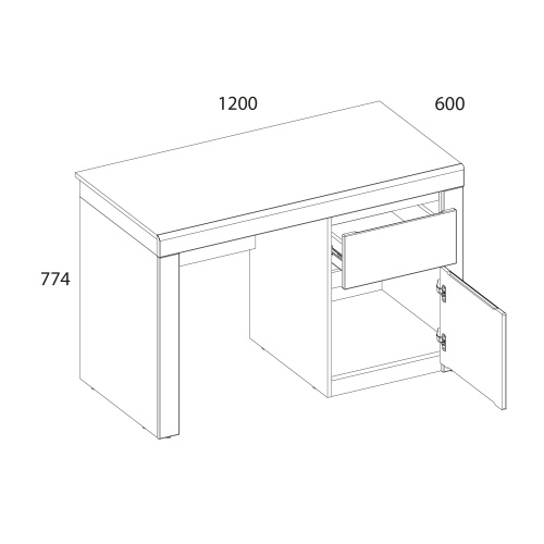 Стол 1S 90х42,1х77 Белый/Дуб вотан фото в интернет-магазине BestWood