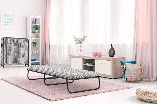 Раскладушка 80х190х27 Черный/Голубой фото в интернет-магазине BestWood