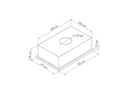 Встраиваемая вытяжка GS BLOC LIGHT 600 /Белый фото в интернет-магазине BestWood