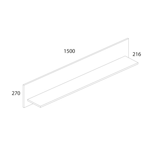 Полка навесная ВТ 150х21,6х27 Белый/Дуб вотан фото в интернет-магазине BestWood