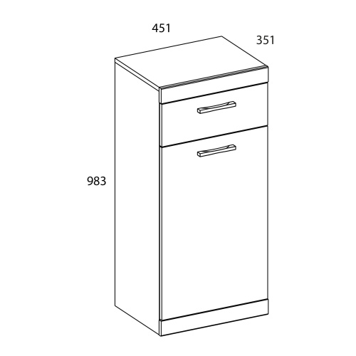 Тумба 1D1SH 45,1х35,1х98,3/Дуб Санремо фото в интернет-магазине BestWood