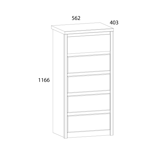 Комод 5S 56,2х40,3х116,6 /Каштан найроби/Оникс фото в интернет-магазине BestWood