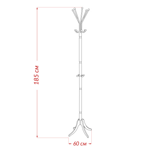 Вешалка напольная Галант-3 60х60х185/Венге фото в интернет-магазине BestWood