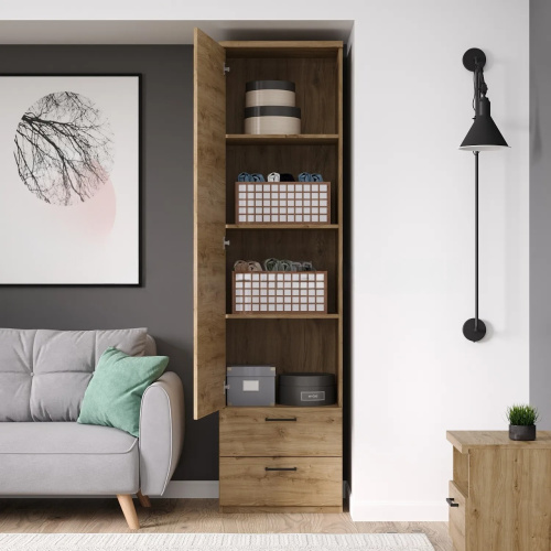 Шкаф 1D2S 55,2х41х210,4/Дуб Наварра фото в интернет-магазине BestWood