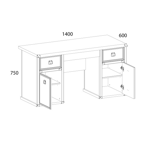 Стол 2D3S 140х60х75/Сосна винтаж фото в интернет-магазине BestWood