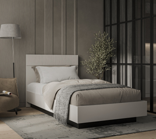 Кровать 120 с ПМ 125,4х206,4х110,7 Персидский жемчуг/Амарок фото в интернет-магазине BestWood