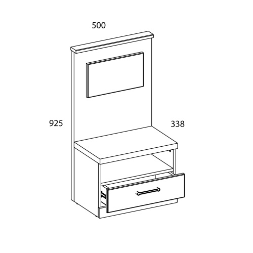 Тумба прикроватная 1S 50х33,8х92,5 Дуб монастырский/Черный фото в интернет-магазине BestWood
