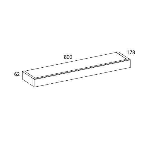 Полка навесная 80х17,8х6,2/Черный фото в интернет-магазине BestWood